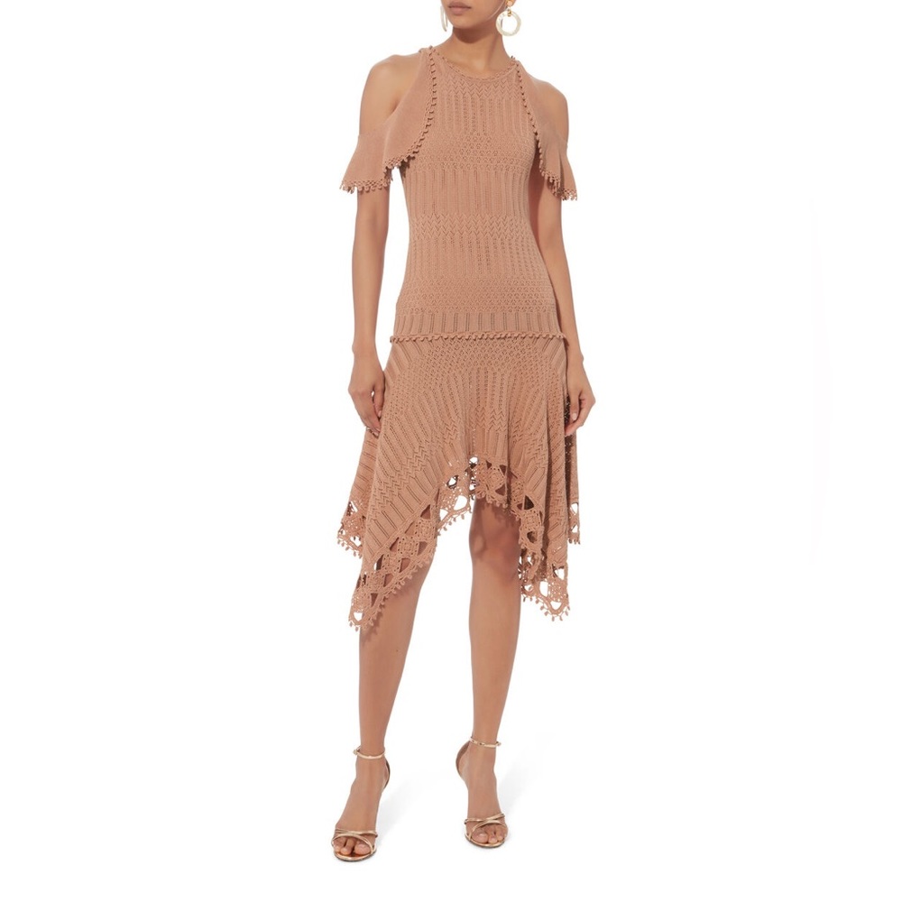 NWT Jonathan Simkhai Crochet Handkerchief Hem Dress Size M - Picture 1 of 7